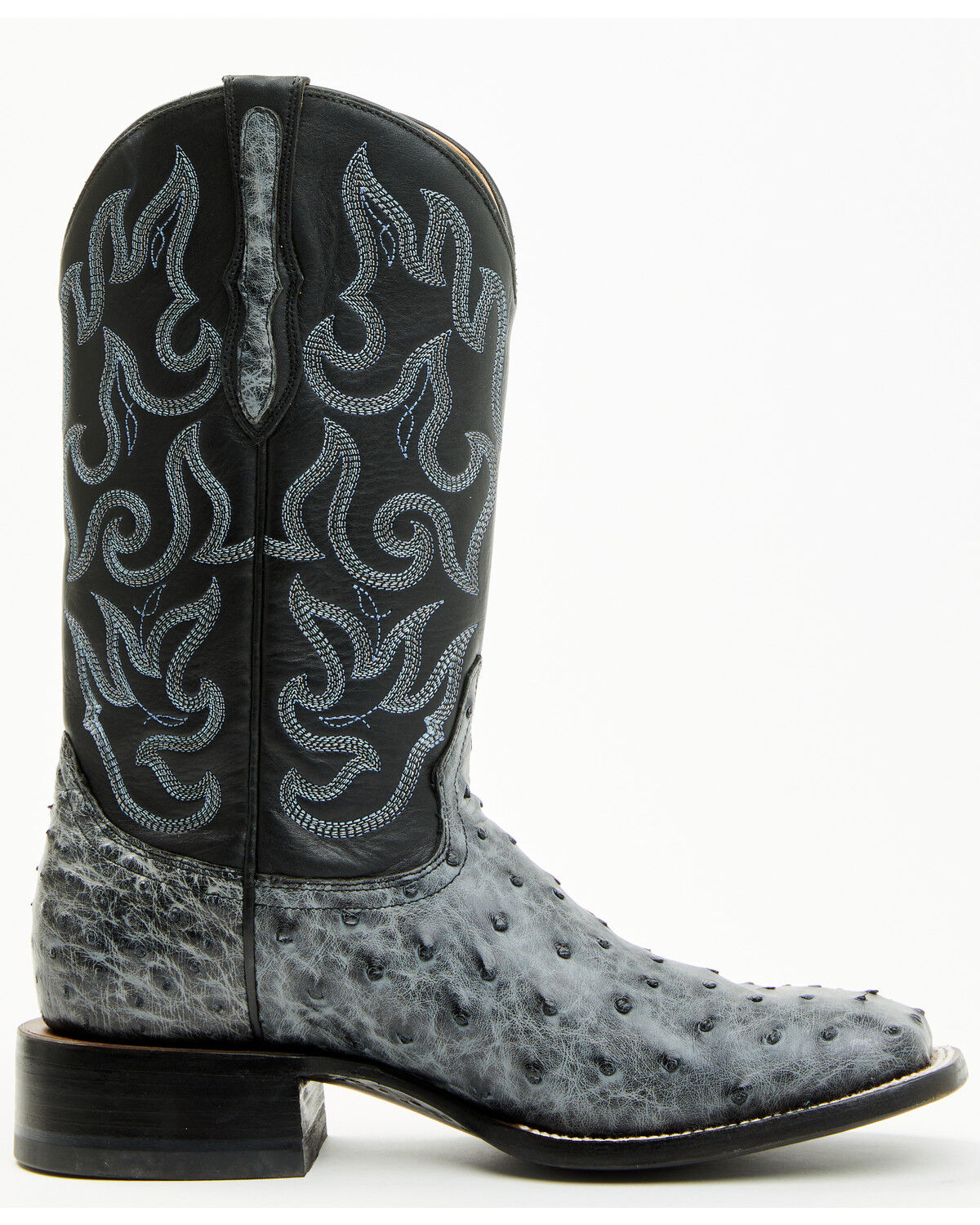 Image #2 - Cody James Men's Exotic Full Quill Ostrich Western Boots - Broad Square Toe, Grey, hi-res