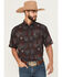 Image #1 - Cinch Men's Printed Short Sleeve Button-Down Performance Stretch Western Shirt, Black, hi-res