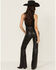 Image #3 - Good American Women's Good Legs High Rise Faux Leather Flare Pants, Black, hi-res
