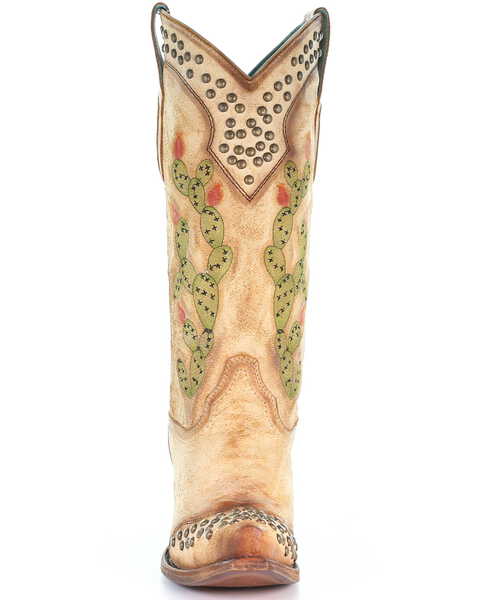 Image #5 - Corral Women's Saddle Cactus Embroidery Western Boots - Snip Toe, Tan, hi-res