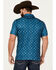 Panhandle Men's Paisley Print Short Sleeve Polo Shirt , Teal, hi-res