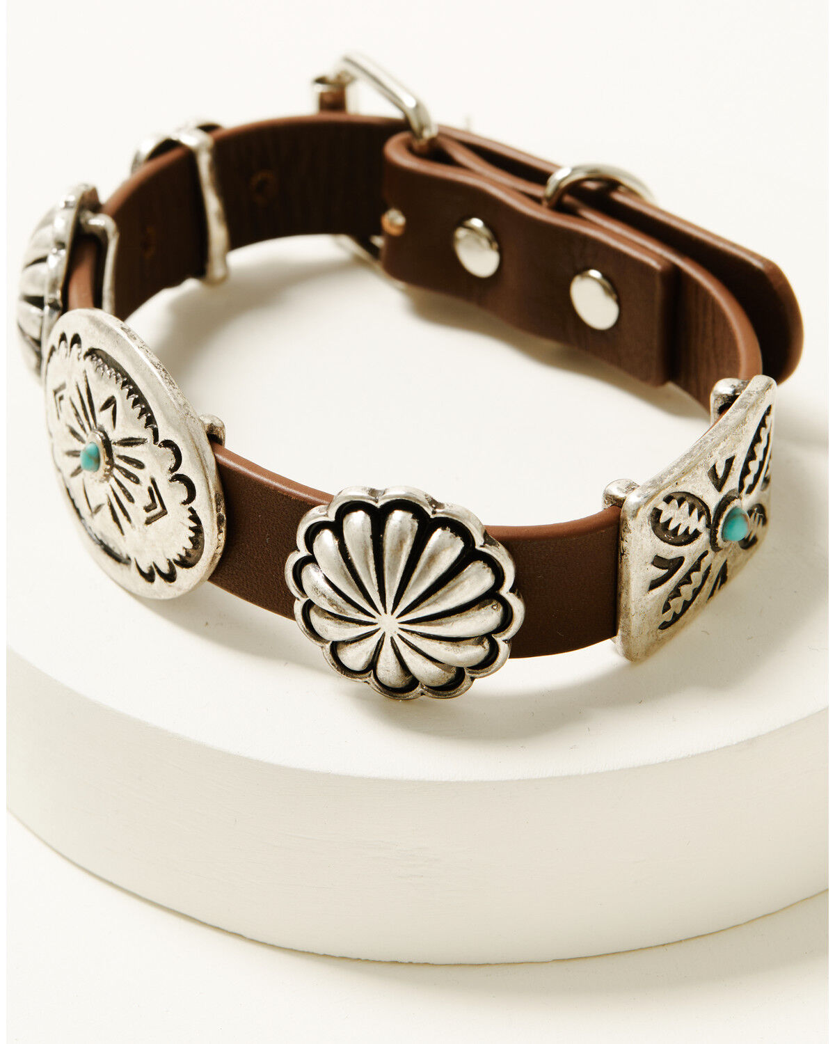 Image #2 - Shyanne Women's Wildheart Leather Concho Bracelet, Silver, hi-res