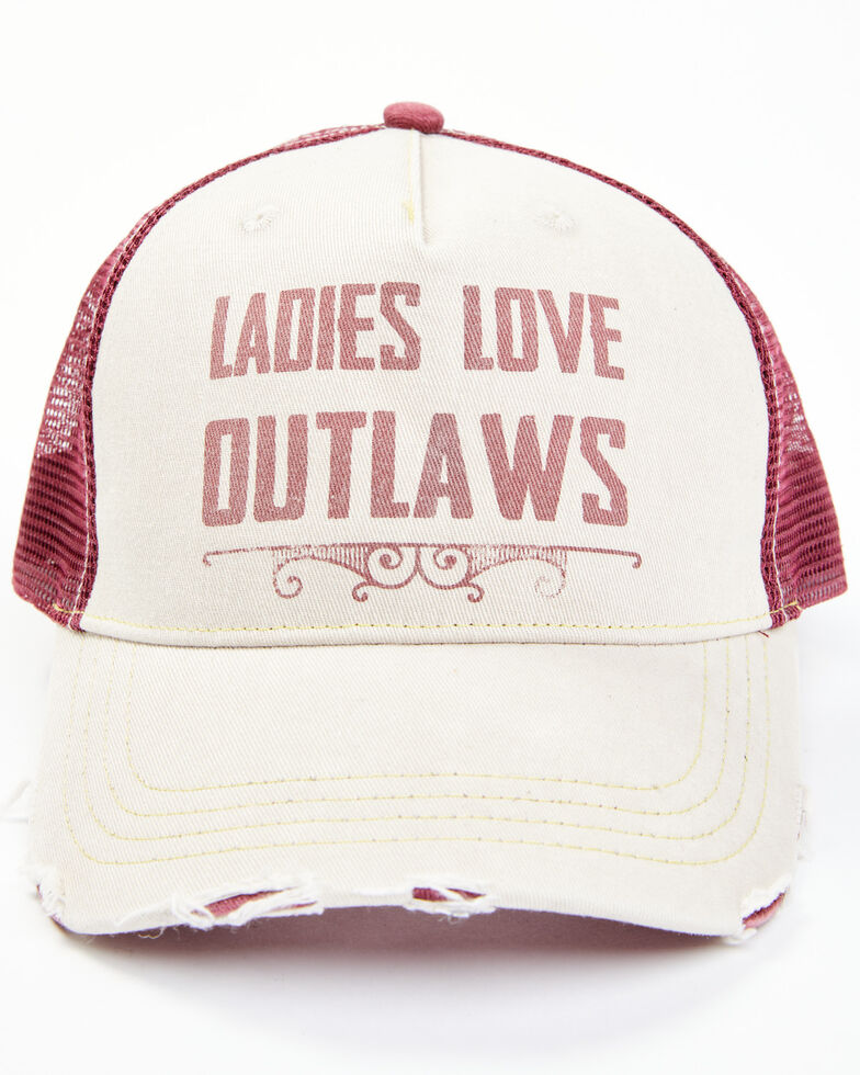 Idyllwind Women's Ladies Love Outlaws Baseball Cap , Ivory, hi-res