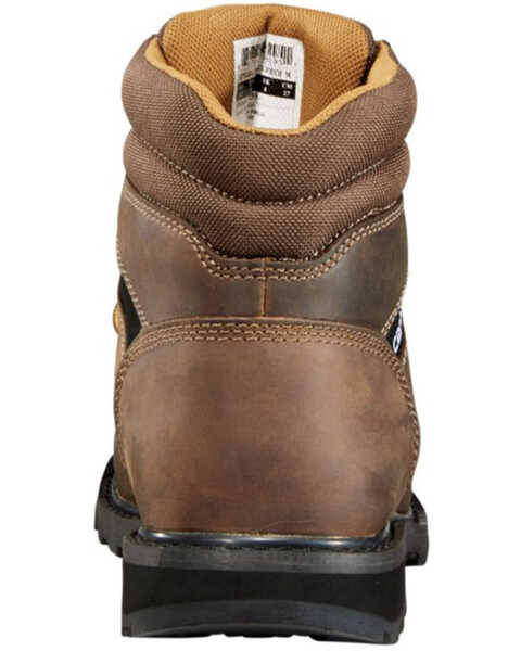 Image #4 - Carhartt Men's 6" Lace-Up Work Boots - Round Toe, Dark Brown, hi-res