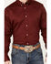 RANK 45 Men's Twill Logo Long Sleeve Button Down Western Shirt - Tall, Wine, hi-res