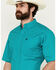 Image #2 - Ariat Men's Judd Geo Print Short Sleeve Button-Down Western Shirt, Turquoise, hi-res