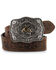 Cody James Kid's Floral Tooled Belt, Brown, hi-res