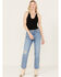 Image #1 - Wrangler Women's Medium Wash High Rise Wild West Straight Jeans, Blue, hi-res