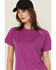Image #2 - Ariat Women's Rebar Heat Fighter Essential Short Sleeve Work Tee, Purple, hi-res