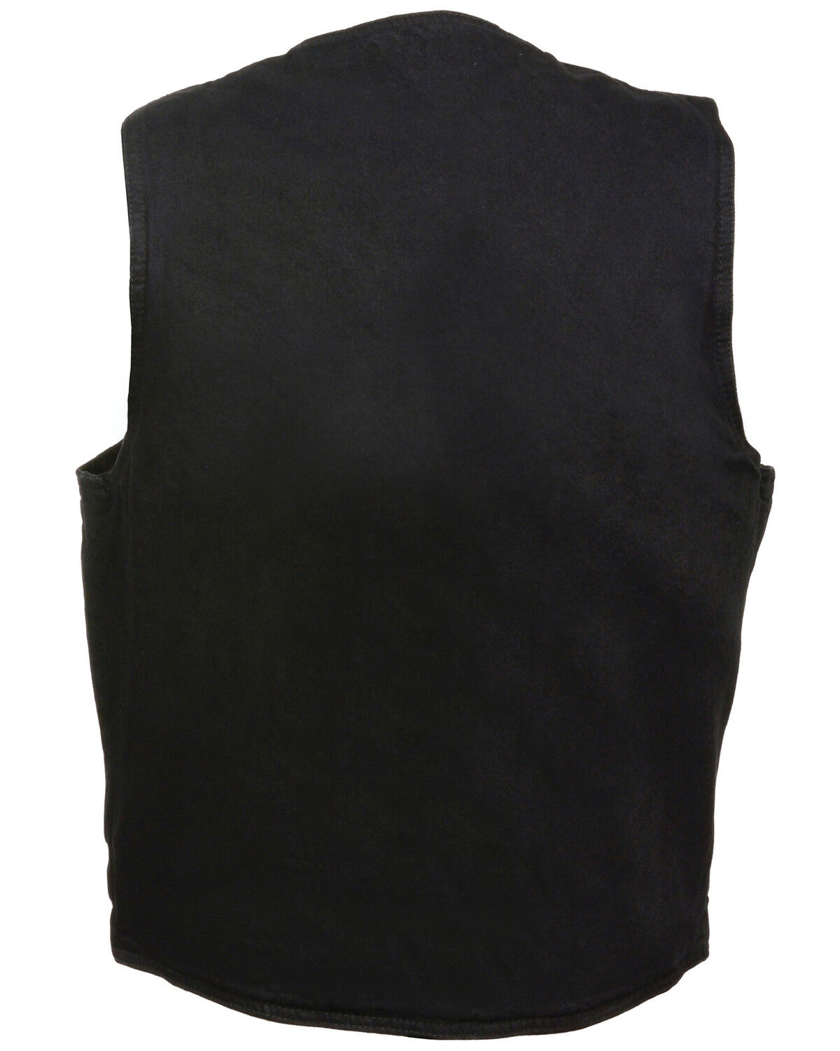 Image #2 - Milwaukee Leather Men's Classic Snap Front Denim Biker Vest, Black, hi-res