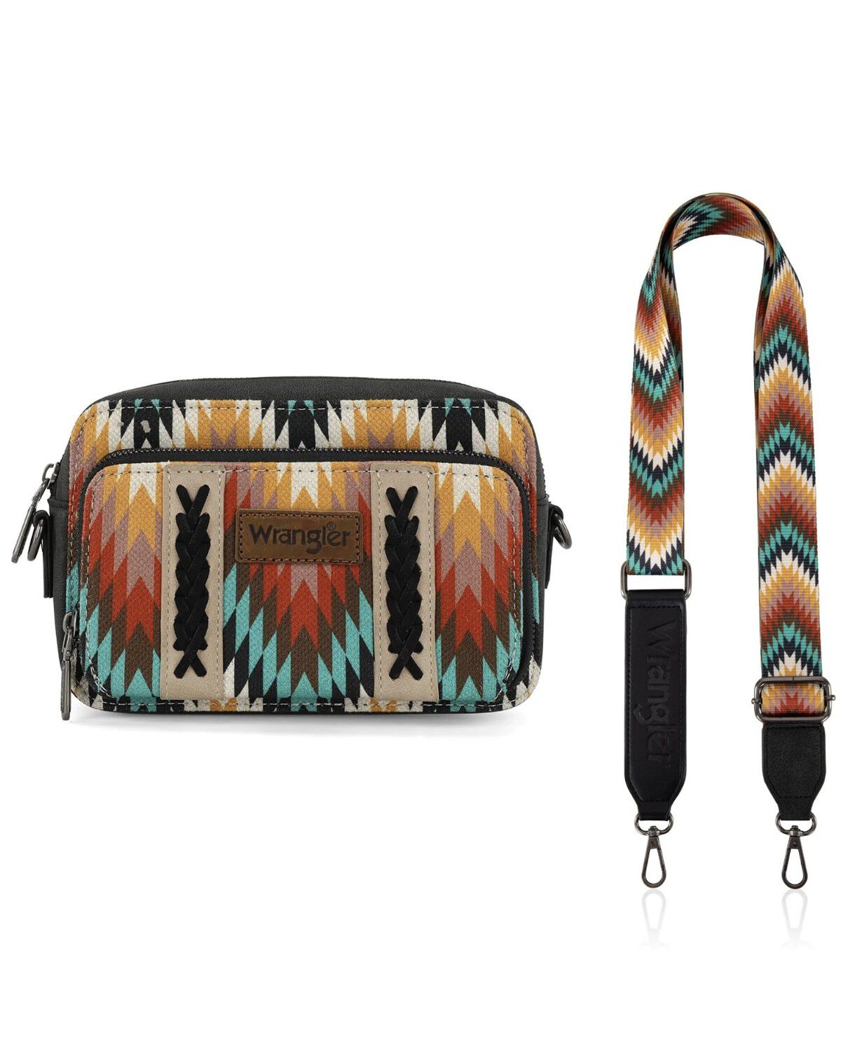 Image #4 - Wrangler Women's Southwestern Crossbody Bag, Black, hi-res