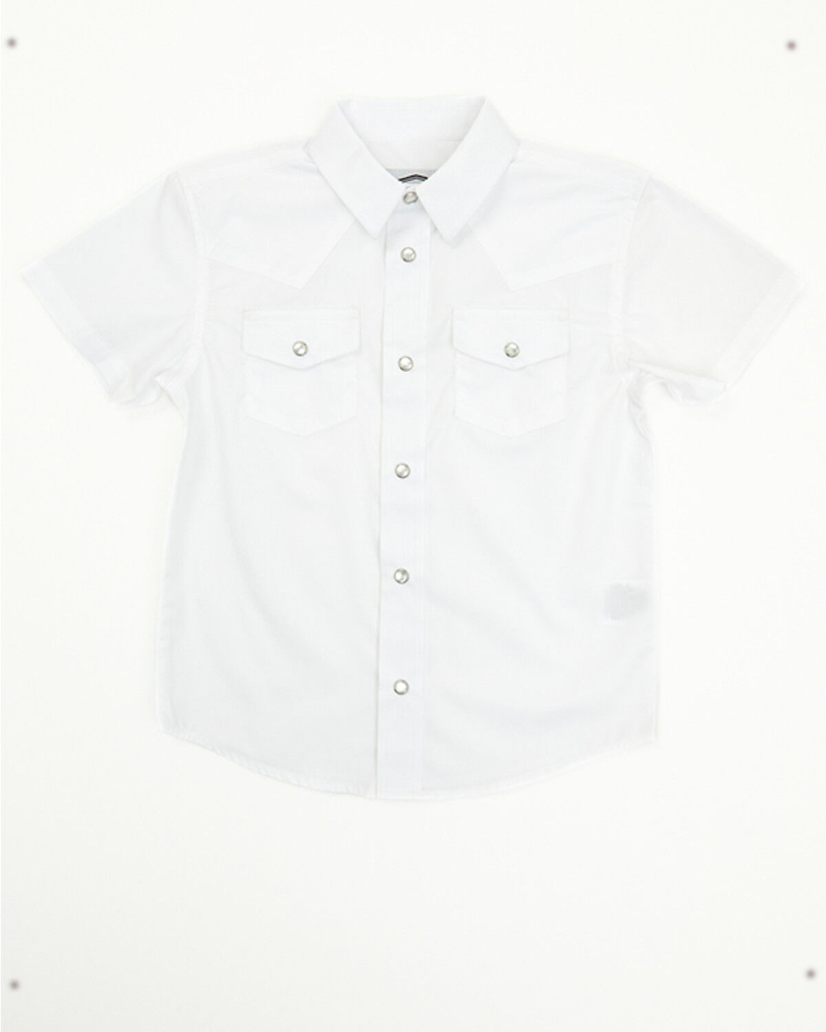 Image #1 - Gibson Trading Co Toddler Boys' Solid Short Sleeve Pearl Snap Western Shirt, White, hi-res