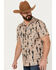 Cinch Men's Camp Tumbleweed Cactus Skull Short Sleeve Button-Down Western Shirt, Beige/khaki, hi-res