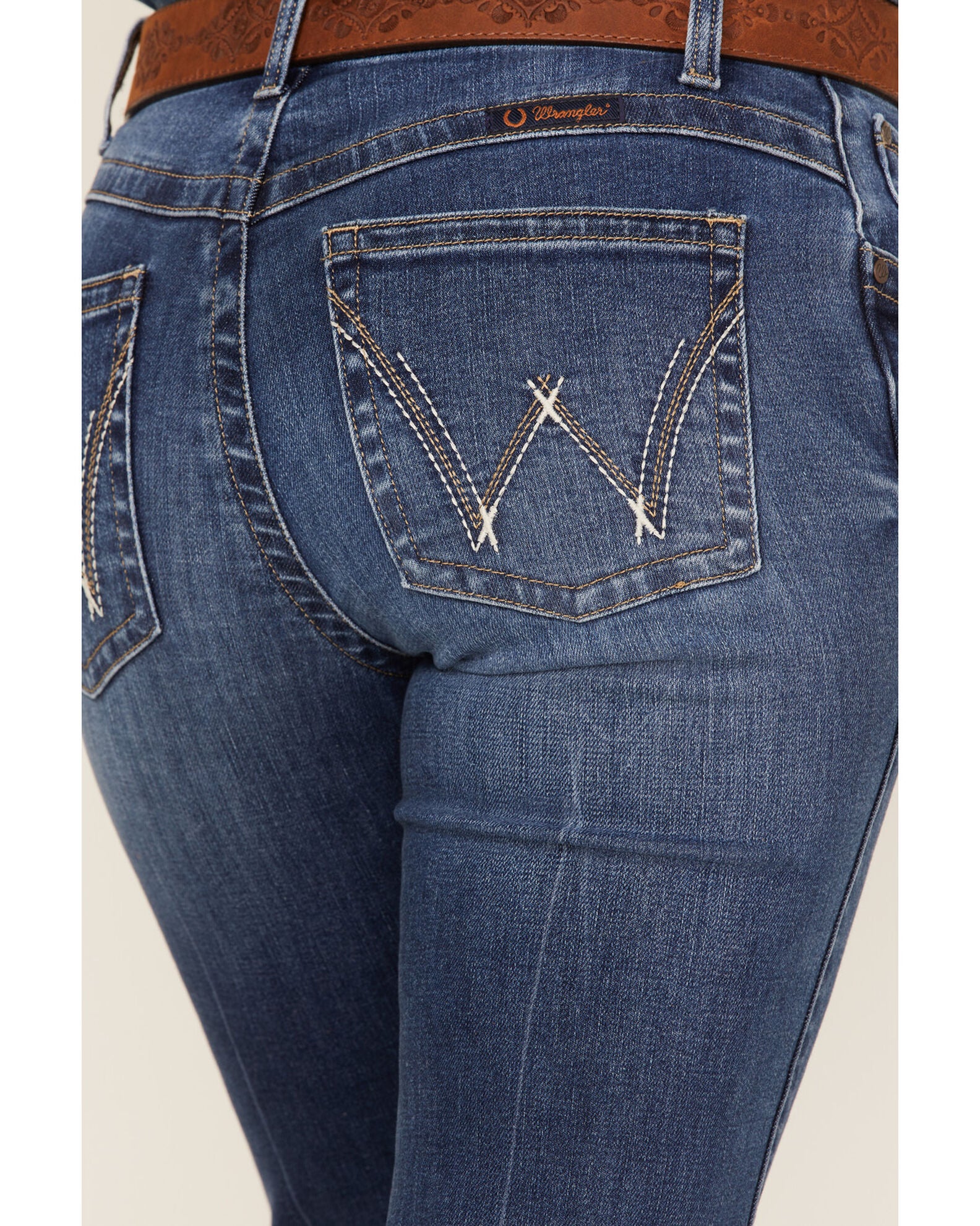Wrangler Women's Medium Wash Mid-Rise Bootcut Riding Jeans – Ultimate Comfort, 93.5% Cotton, Regular Fit