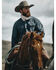 Blue Ranchwear Men's Heavyweight Dark Wash Denim Snap Western Shirt , Dark Blue, hi-res
