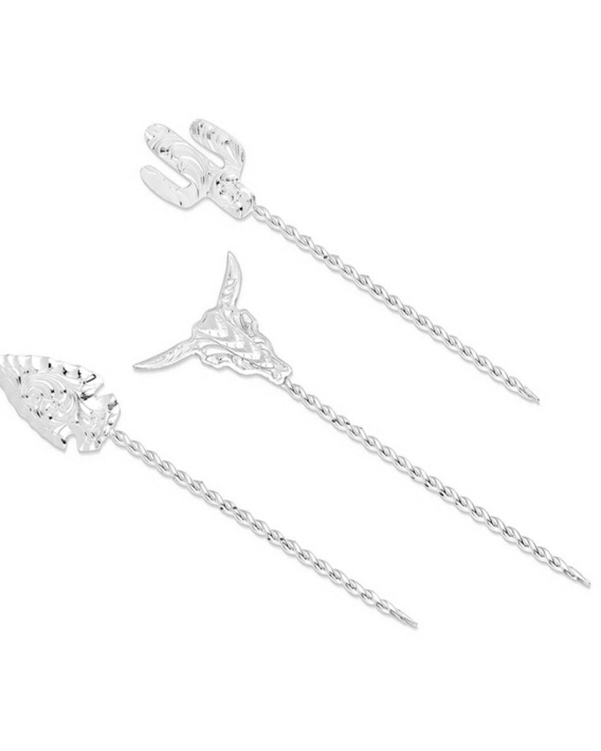 Montana Silversmiths Southwest Hat Picks - 3 Pieces, Silver, hi-res