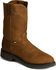 Image #1 - Justin Men's Conductor Electrical Hazard Pull-On Work Boots - Steel Toe, Brown, hi-res