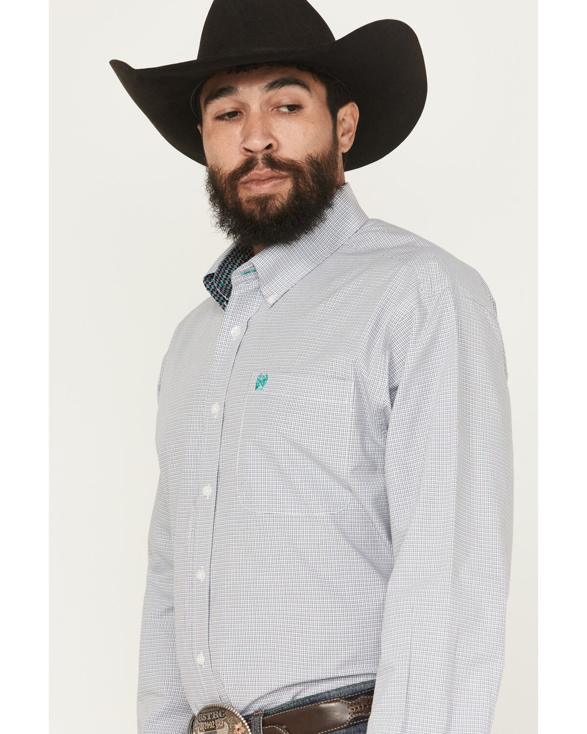 Image #2 - Cinch Men's Plaid Print Long Sleeve Button-Down Western Shirt, White, hi-res