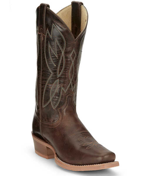 Justin Women's Mayberry Umber Western Boots - Square Toe , Dark Brown, hi-res