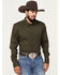 Image #1 - Kimes Ranch Men's Linville Long Sleeve Button-Down Performance Western Shirt, Olive, hi-res