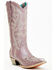 Image #1 - Corral Women's Metallic Embellished Overlay Western Boots - Snip Toe , Rose, hi-res
