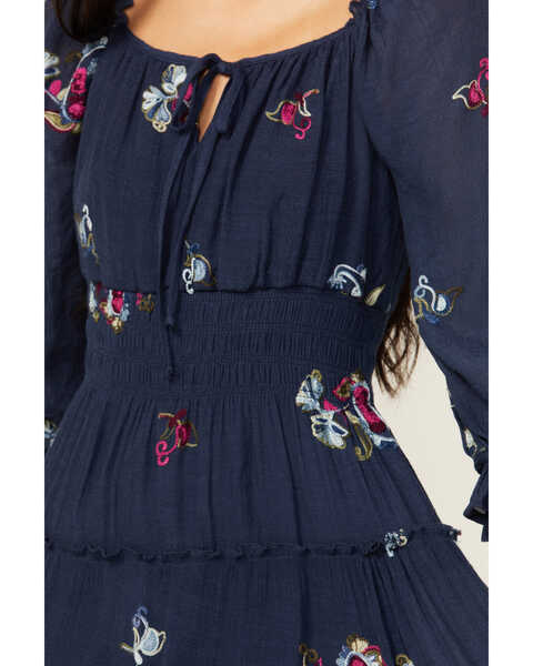 Image #3 - Olive Hill Women's Embroidered Smocked Waist Dress, Royal Blue, hi-res