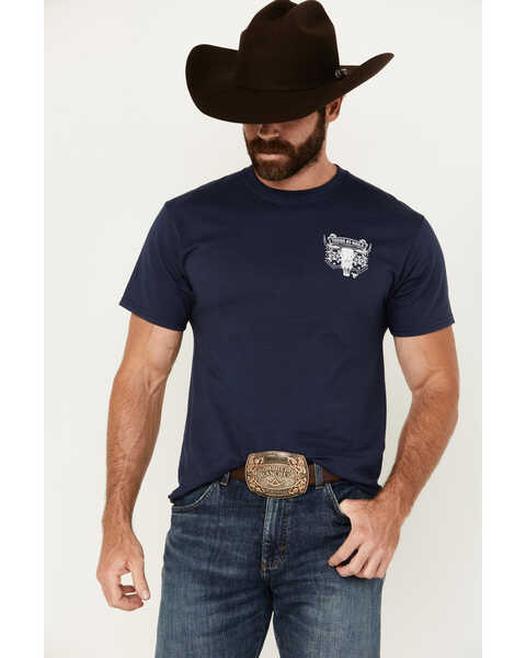 Image #1 - Cowboy Hardware Men's Tough As Nails Short Sleeve Graphic T-Shirt, Navy, hi-res