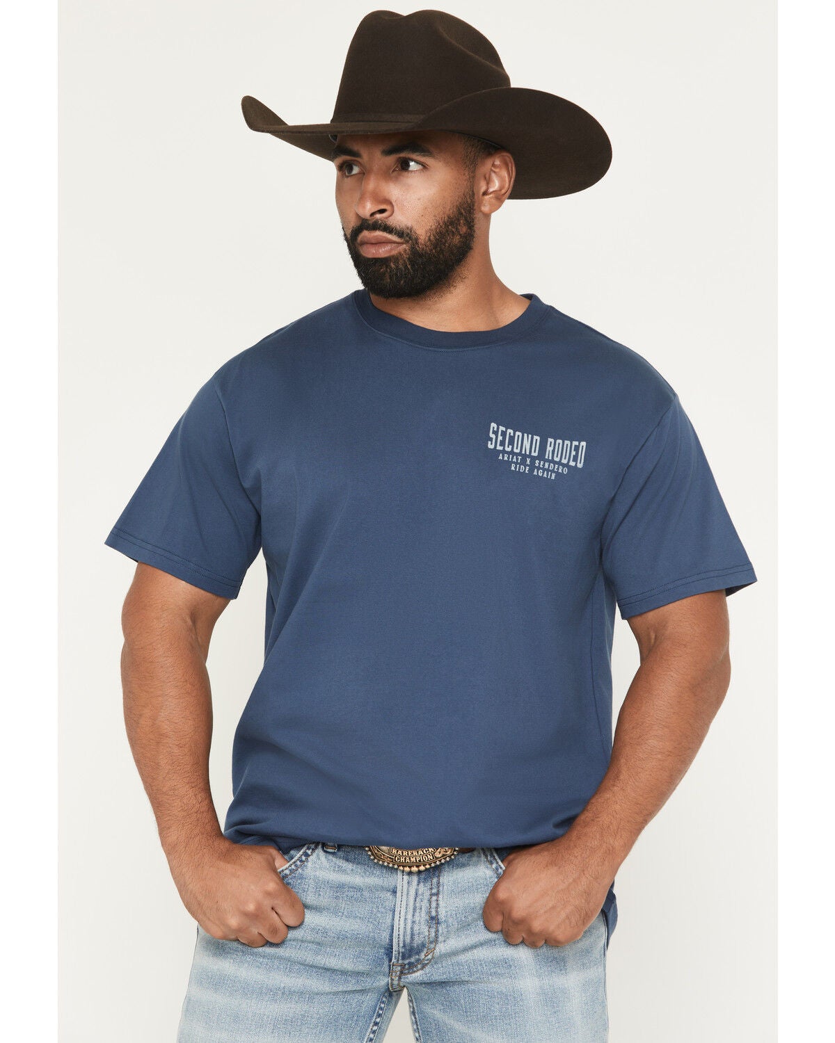 Image #2 - Ariat X Sendero Men's Second Rodeo Short Sleeve Graphic T-Shirt, Blue, hi-res
