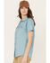 Image #2 - Ariat Women's Rebar VentTEK Short Sleeve Button Down Western Work Shirt, Light Blue, hi-res