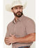 Image #2 - Gibson Trading Co Men's Kick Dust Geo Print Short Sleeve Button-Down Western Shirt - Tall, Burgundy, hi-res