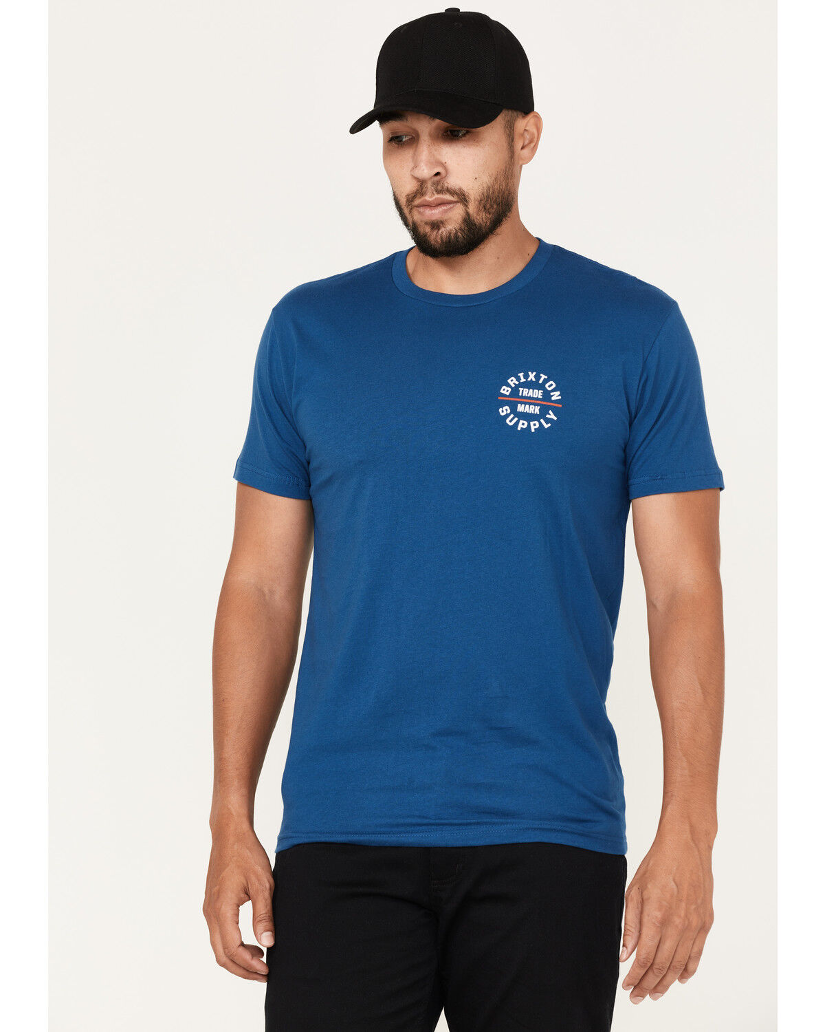 Image #1 - Brixton Men's Oath V Logo Graphic T-Shirt, Blue, hi-res