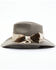 Shyanne Women's Distressed Mirando Ribbon Band Wool Felt Western Hat , Grey, hi-res