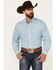 Image #1 - Cinch Men's Geo Print Long Sleeve Button-Down Western Shirt , Light Blue, hi-res