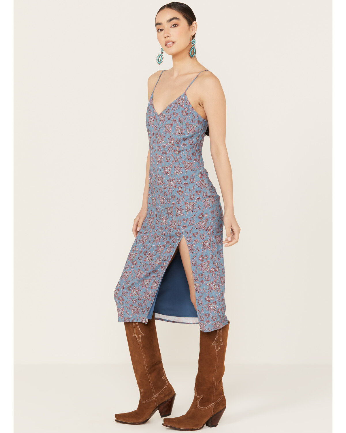 Image #2 - Beyond The Radar Women's Paisley Print Mini Dress, Blue, hi-res