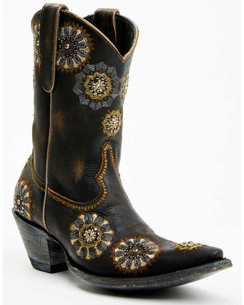 Image #1 - Old Gringo Women's Spider Web Western Boots - Snip Toe, Black/tan, hi-res