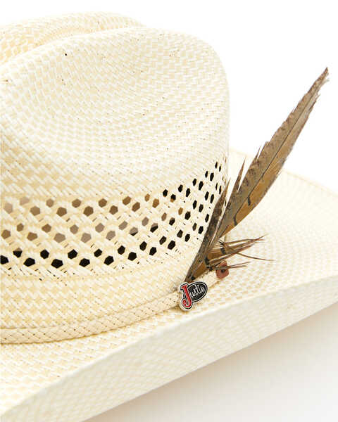 Justin Men's 50X Ivory/Tan Waco Western Straw Hat , Ivory, hi-res