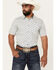 Image #1 - Cody James Men's Tusk Southwestern Geo Print Short Sleeve Button-Down Stretch Western Shirt, Ivory, hi-res