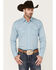 Image #1 - Wrangler 20x Men's Geo Print Long Sleeve Snap Western Shirt, Teal, hi-res