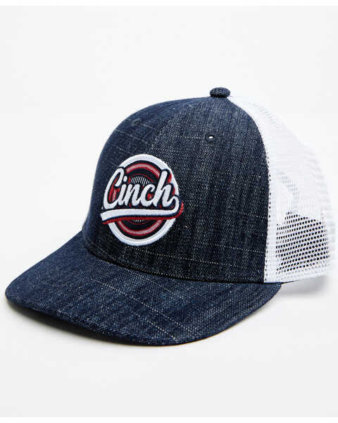 Image #1 - Cinch Men's Embroidered Circle Logo Ball Cap , Navy, hi-res