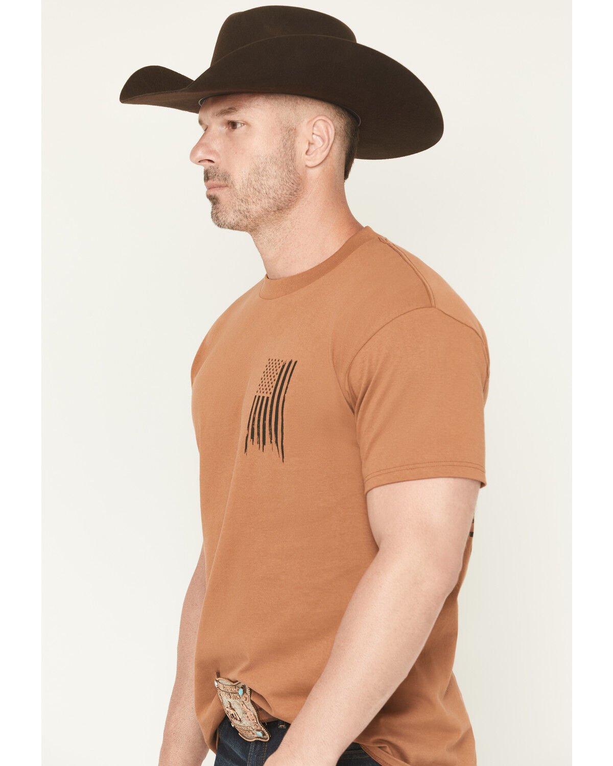Image #3 - Howitzer Men's Defend Me Short Sleeve Graphic T-Shirt, Copper, hi-res