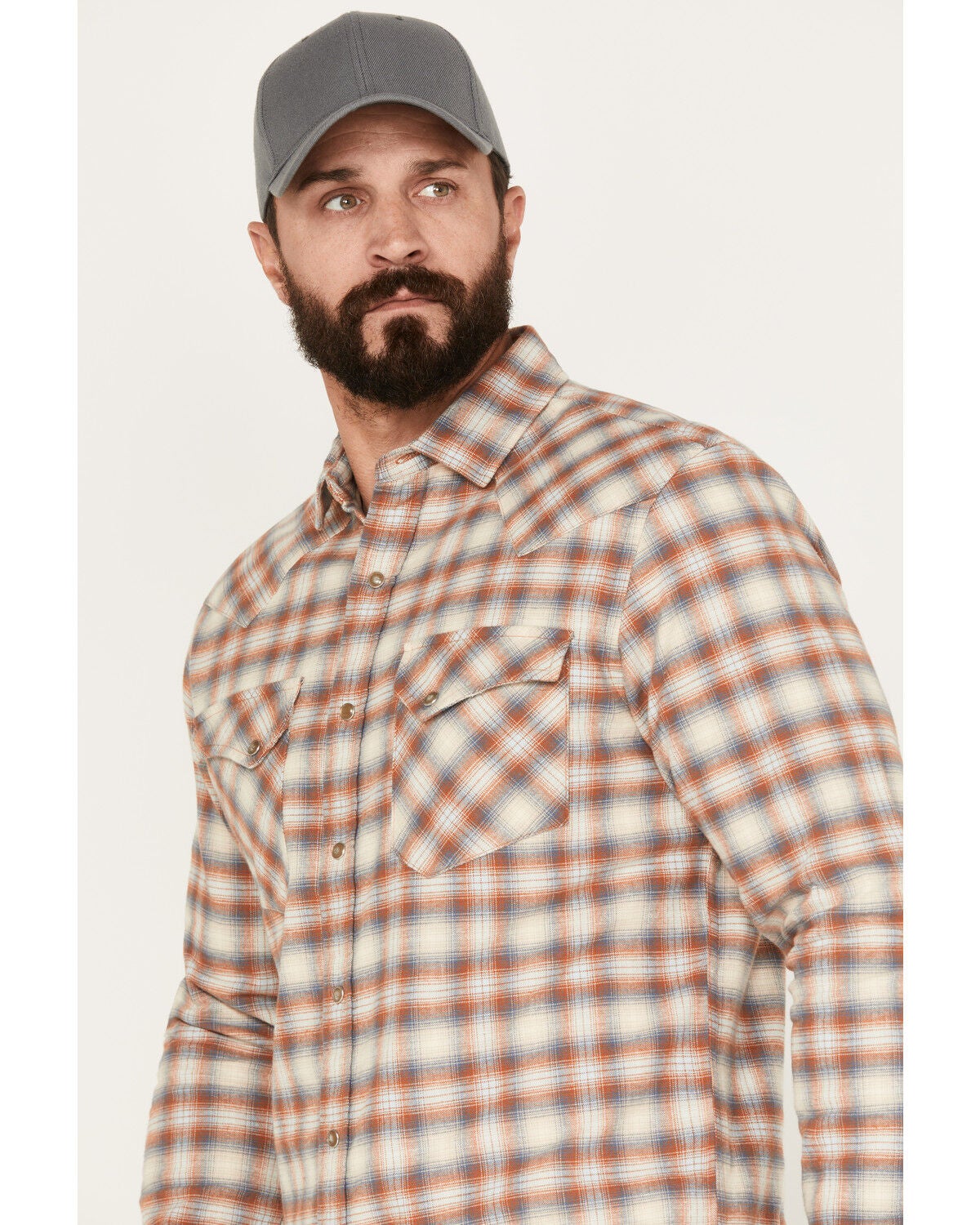 Image #2 - Pendleton Men's Wyatt Plaid Long Sleeve Snap Western Shirt, Blue, hi-res