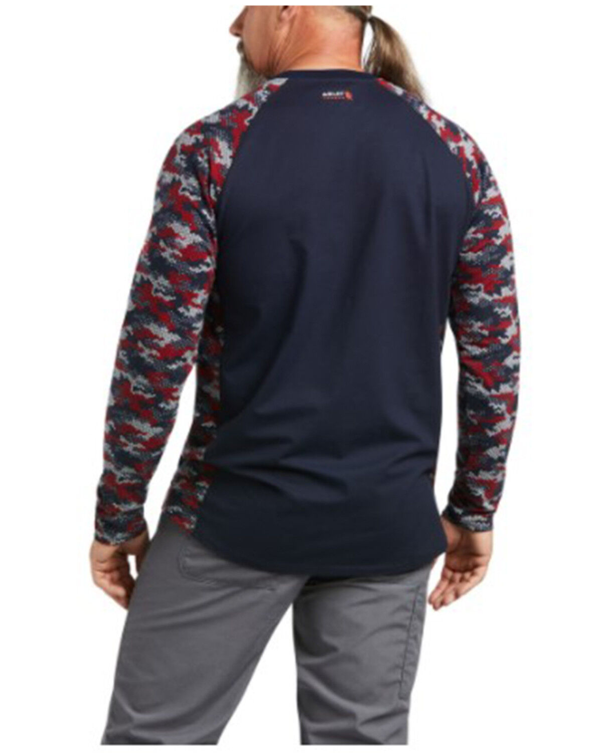 Image #2 - Ariat Men's FR Stretch Camo Print Long Sleeve Baseball Work Shirt, , hi-res