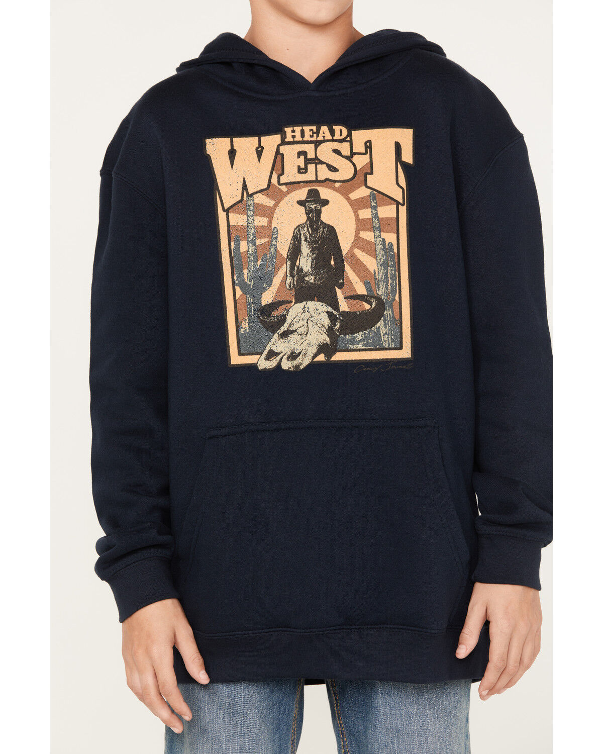 Image #3 - Cody James Boys' West Hooded Sweatshirt, Navy, hi-res
