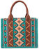 Image #2 - Wrangler Women's Southwestern Print Small Canvas Crossbody Bag, Turquoise, hi-res