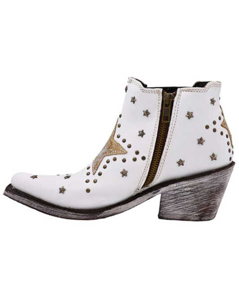 Image #3 - Caborca Silver by Liberty Black Women's A Star is Born Zippered Booties - Snip Toe , White, hi-res