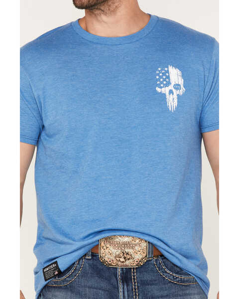 Image #2 - Browning Men's Liberty or Death Short Sleeve Graphic T-Shirt, Heather Blue, hi-res