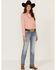 Image #1 - RANK 45® Women's Medium Wash Mid Rise Straight Riding Jeans, Medium Wash, hi-res