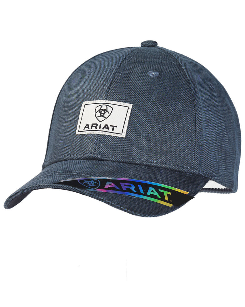 Ariat Men's Navy Oilskin Logo Patch Ball Cap , Navy, hi-res