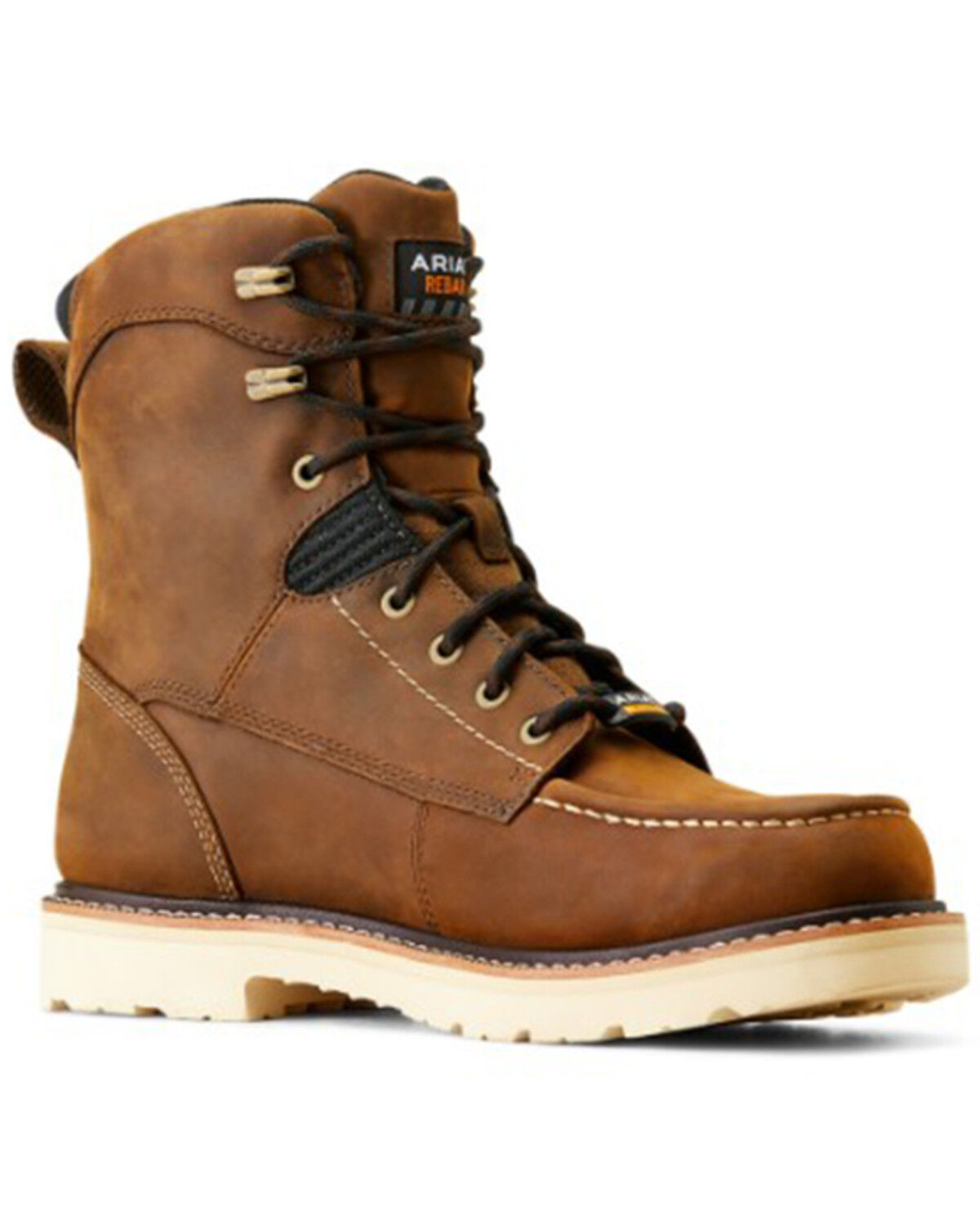 Image #1 - Ariat Men's Rebar Lift 8" Waterproof Lace-Up Work Boots - Moc Toe, Brown, hi-res