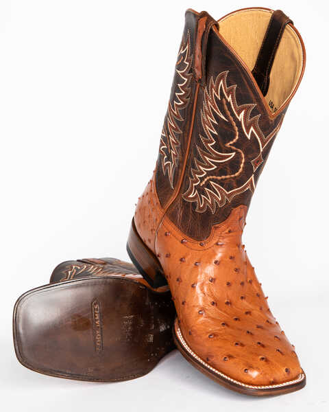 Image #5 - Cody James Men's Full Quill Ostrich Exotic Boots - Square Toe , , hi-res